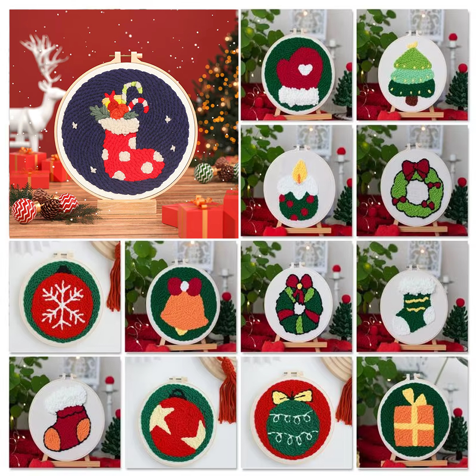 Embroidery Xmas Kits - Punch Needle Embroidery Kit Starter Set