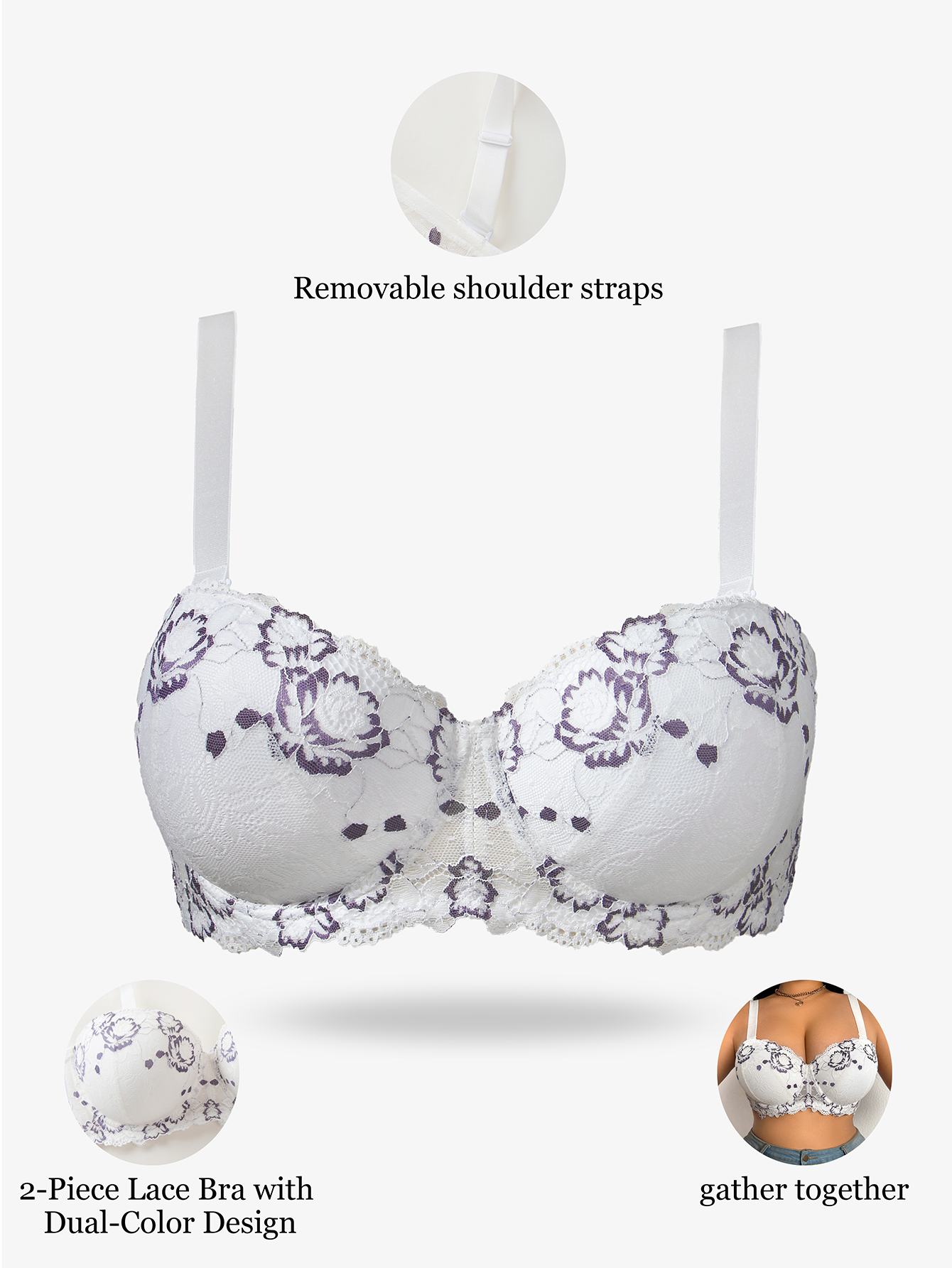 Embroidery Underwear - Plus Size Lace & Embroidery Women