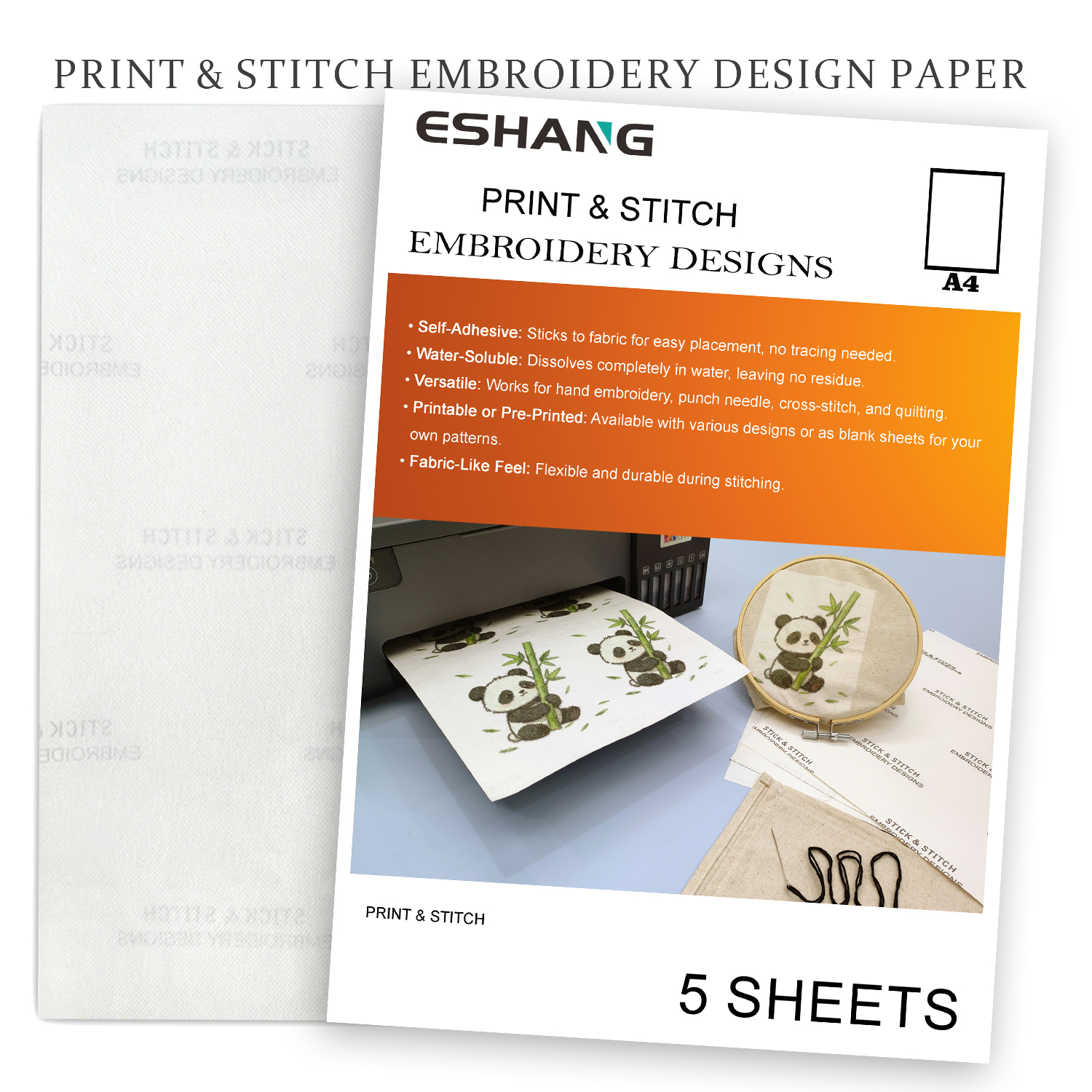 Embroidery Paper - New ESHANG 5PCS 8.3