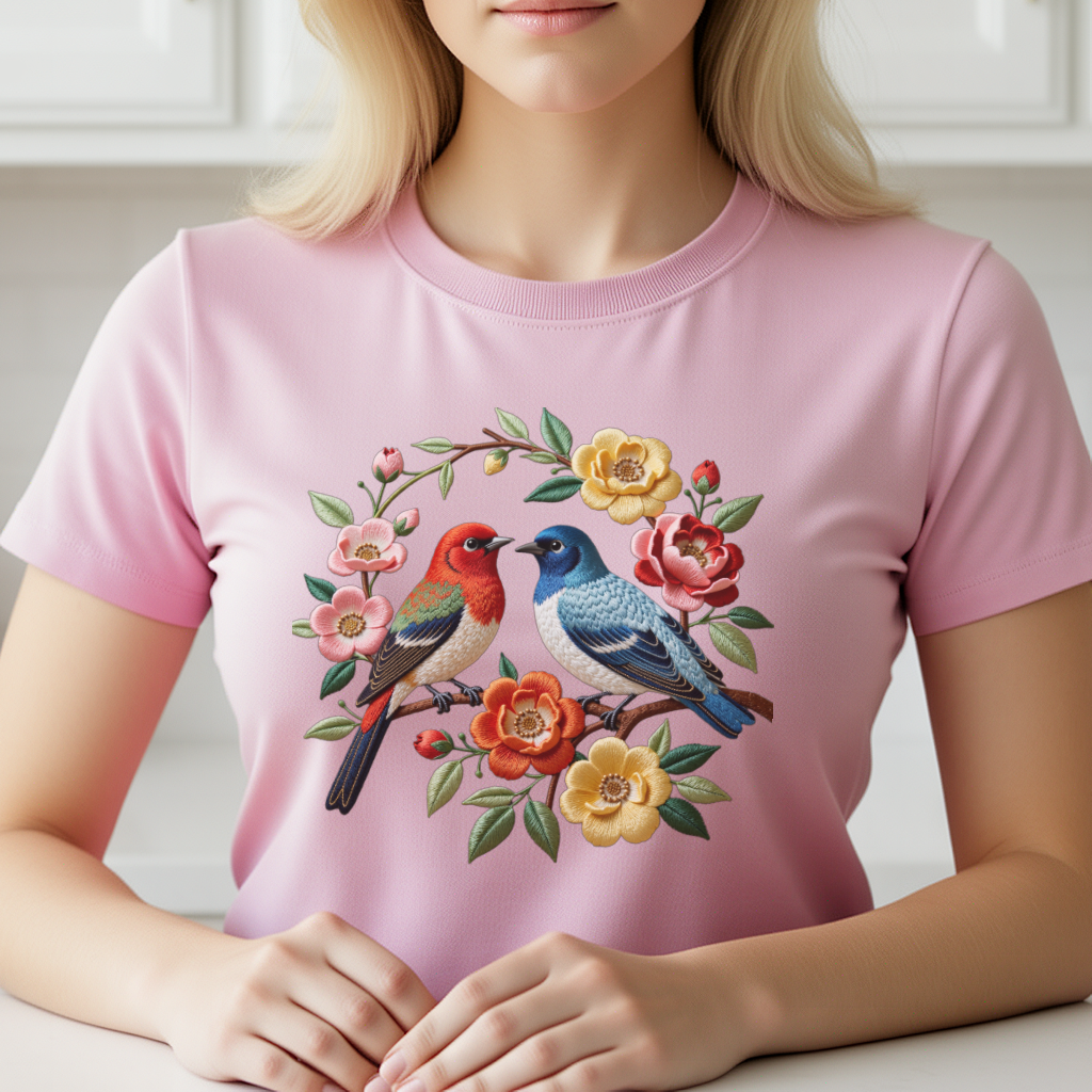 Embroidery Pattern - 1 Piece of Bird Pattern Clothing