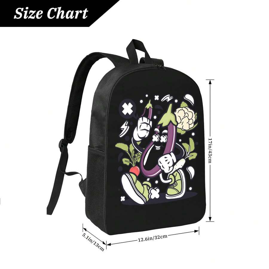 Embroidery Fashion - Funny Cartoon Vegetable Print Backpack For