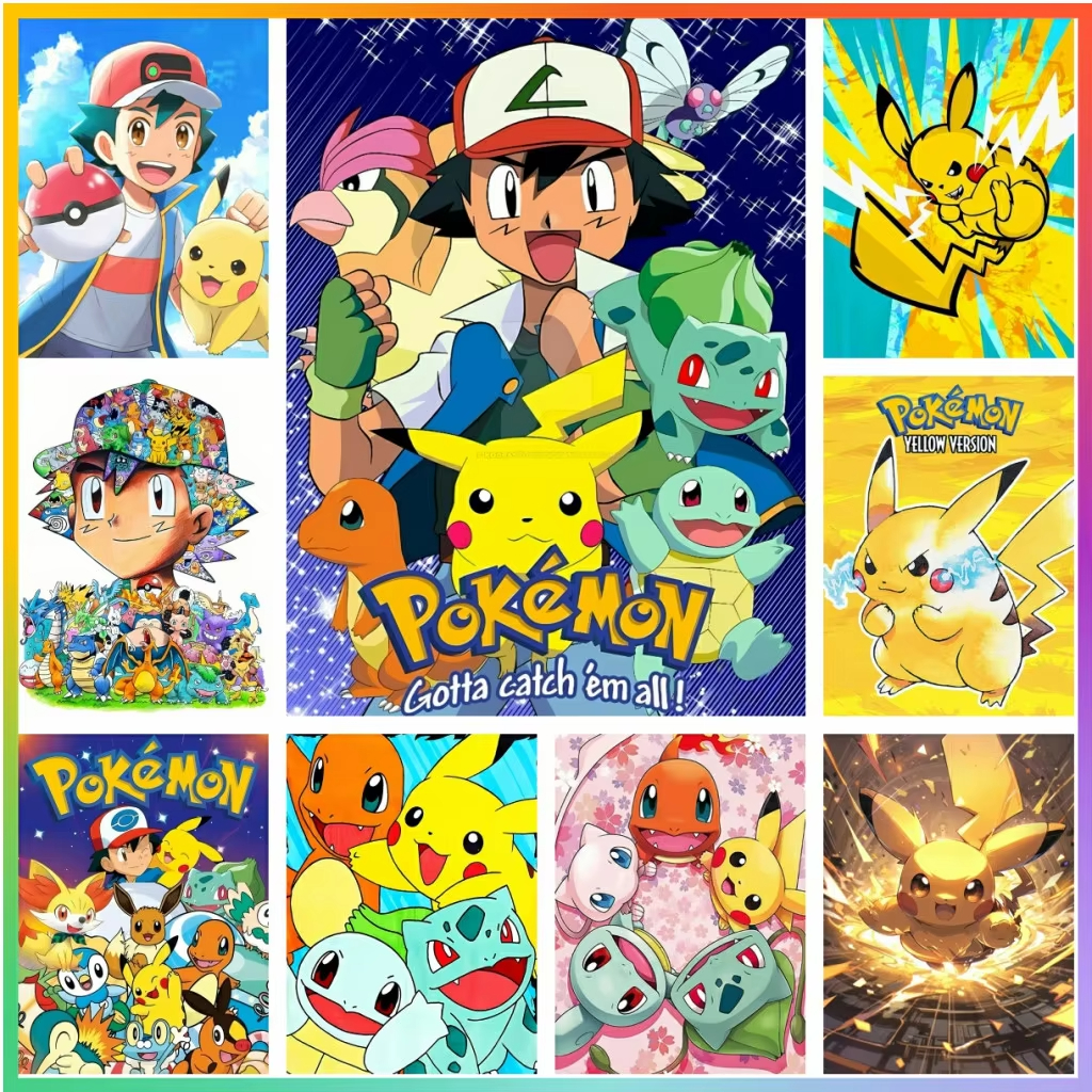 Embroidery Translate - Pokemon Pikachu Colorful Oil Painting By
