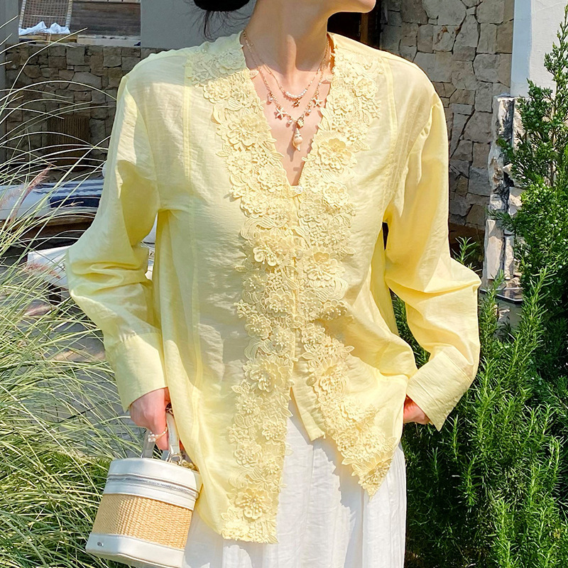 French Style Lace Embroidery S - Embroidery Yellow recensie en prijs