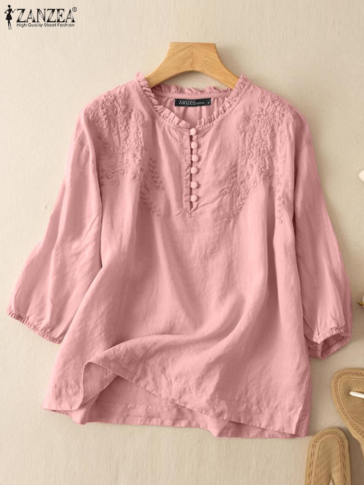 ZANZEA Summer Vintage Shirts E - Embroidery Service recensie en prijs