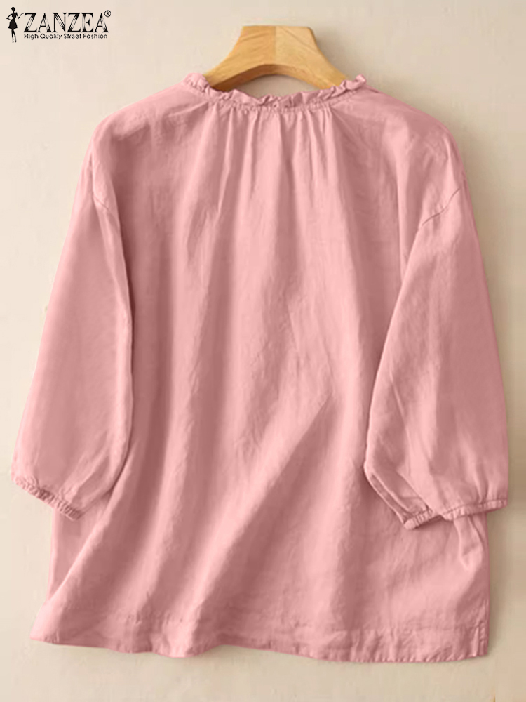ZANZEA Summer Vintage Shirts E - Embroidery Service recensie en prijs