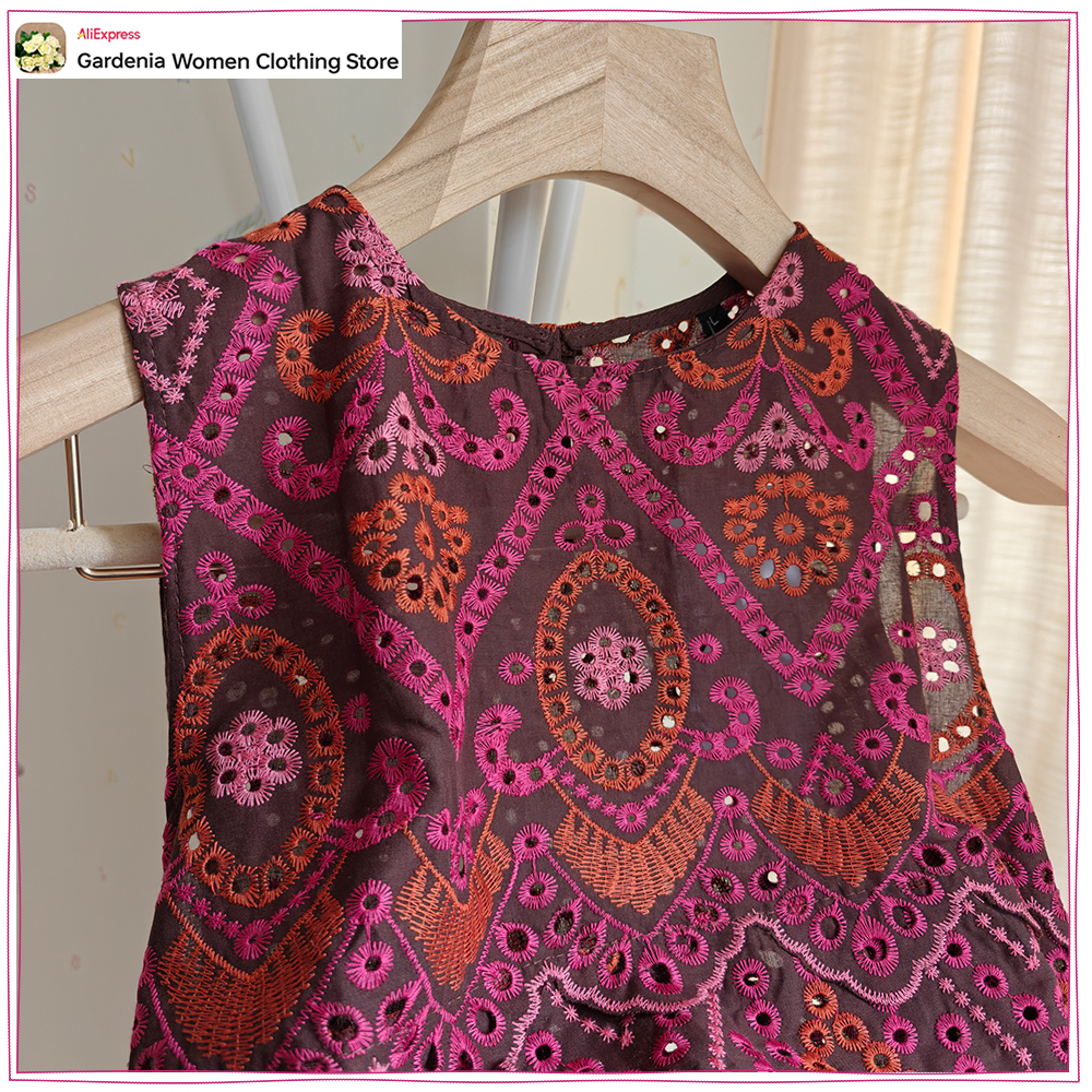 Elegant Women Embroidered Eyel - Embroidery Eyelet recensie en prijs