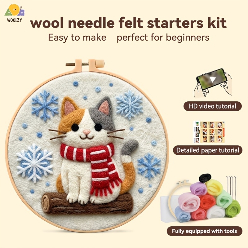 Cute Cat Red Scarf Felt Embroi - Embroidery Xmas Kits recensie en prijs