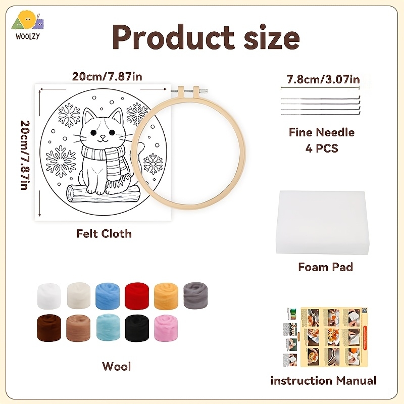 Cute Cat Red Scarf Felt Embroi - Embroidery Xmas Kits recensie en prijs