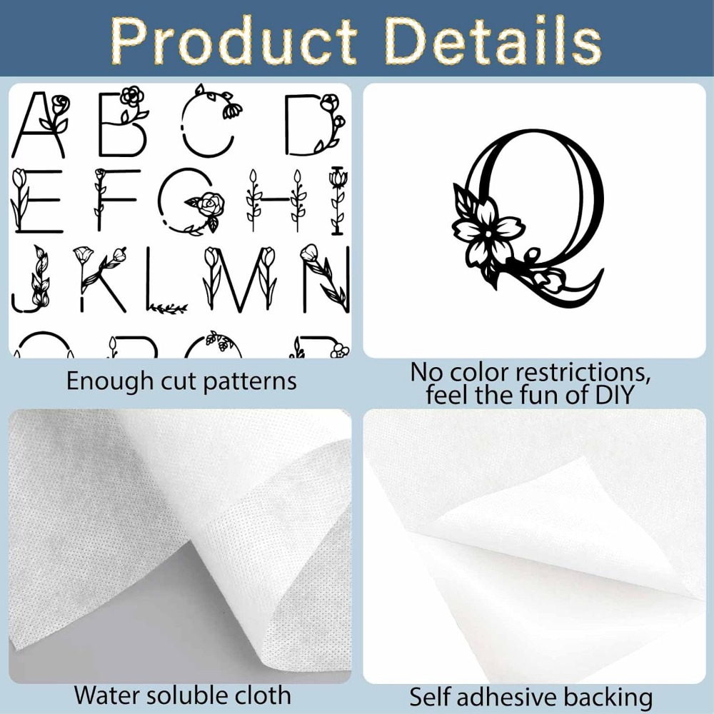 Letter A-Z Water Soluble Embro - Embroidery Paper recensie en prijs
