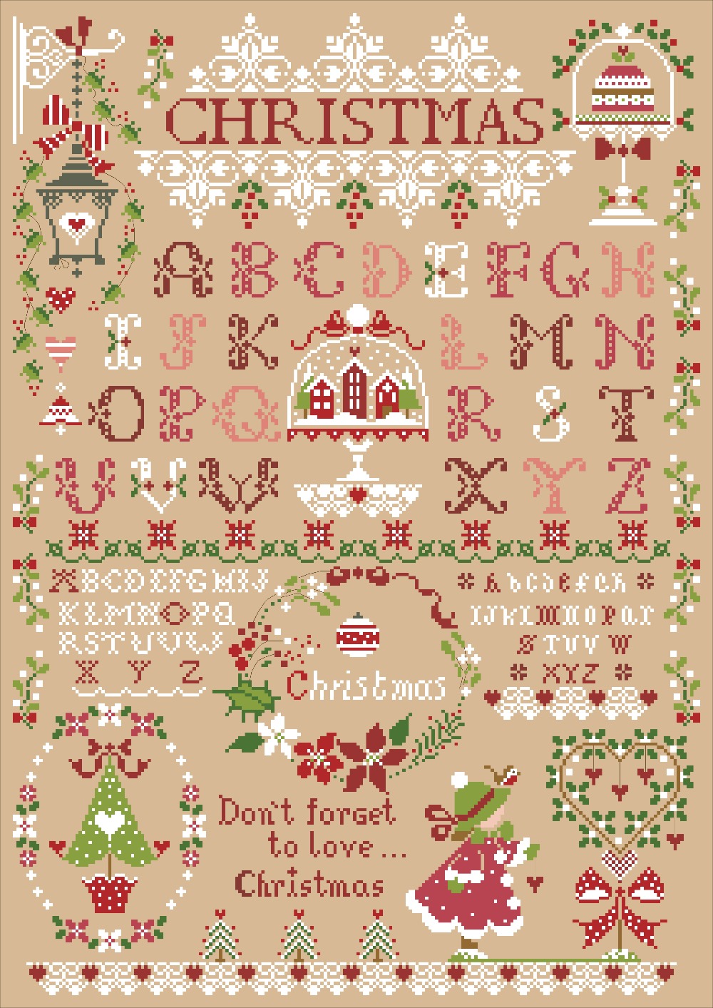 Christmas girl cross stitch ki - Embroidery Xmas Kits recensie en prijs