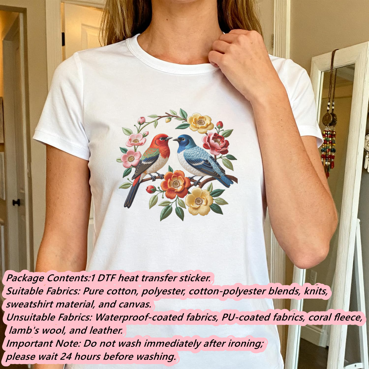 1 Piece of Bird Pattern Clothi - Embroidery Pattern recensie en prijs