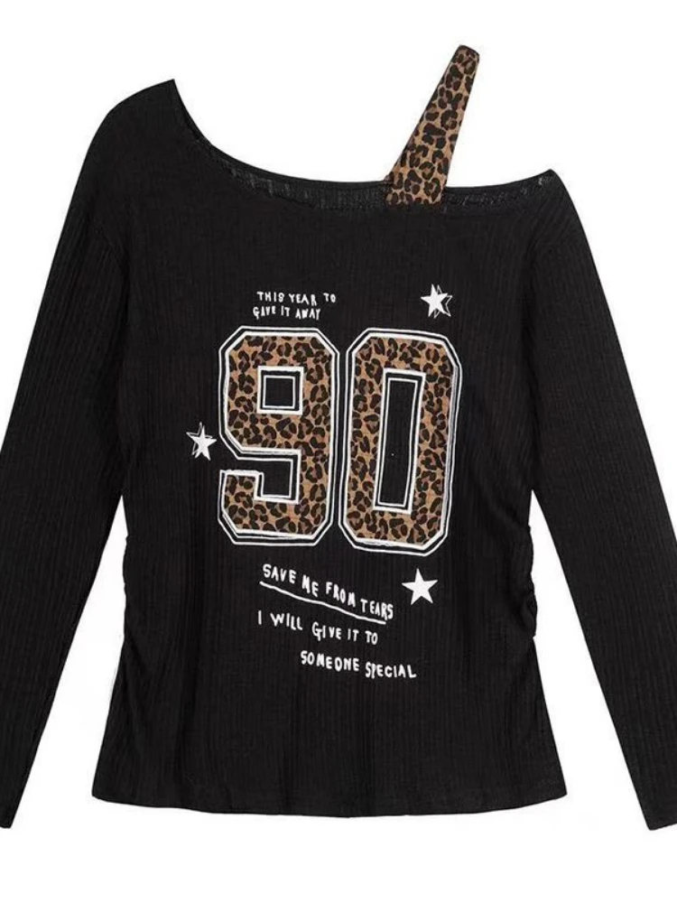Y2K Patchwork Leopard Print T- - Embroidery Fashion recensie en prijs