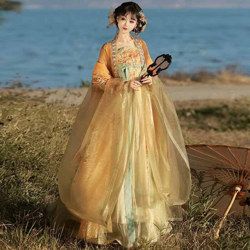 Women's Traditional Chinese Ha - Embroidery Yellow recensie en prijs