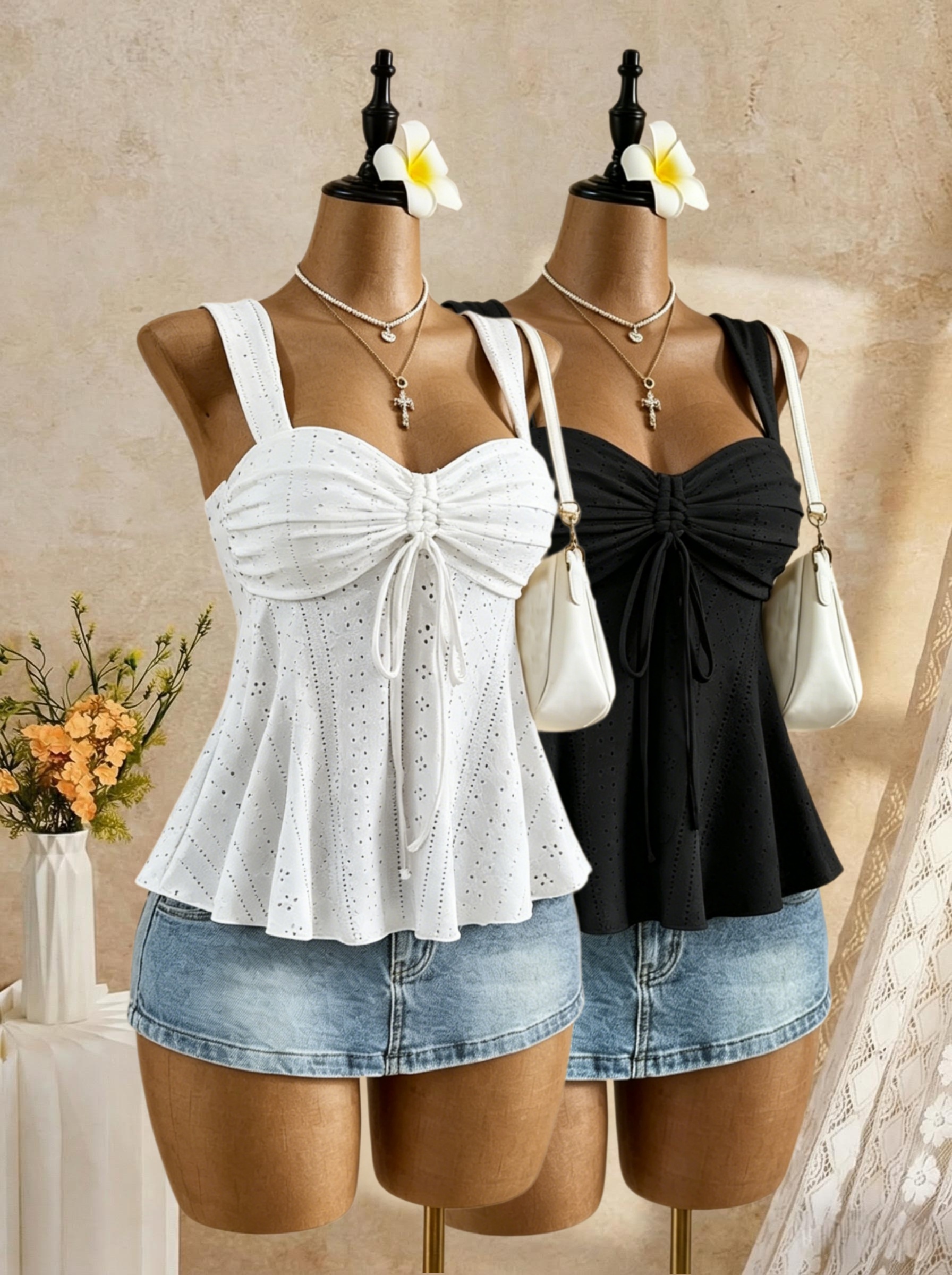 2 Pack Multi-color Women Wide  - Embroidery Eyelet recensie en prijs