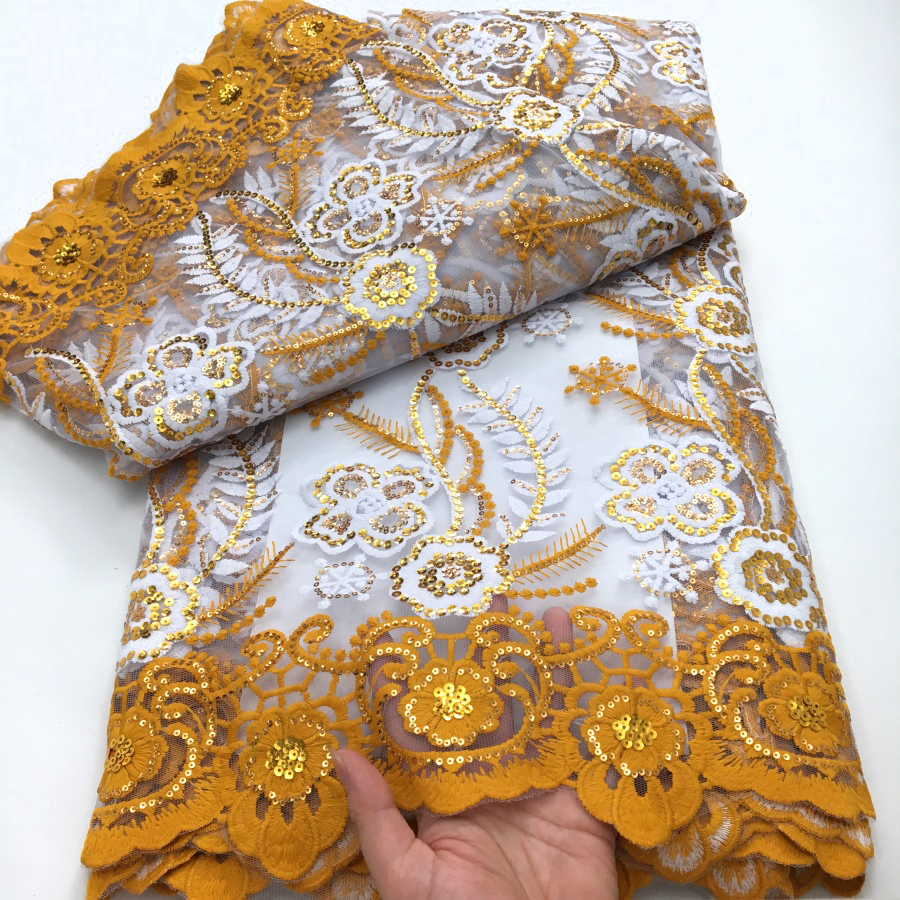 Yellow Milk Silk Mesh Lace Fab - Embroidery Yellow recensie en prijs