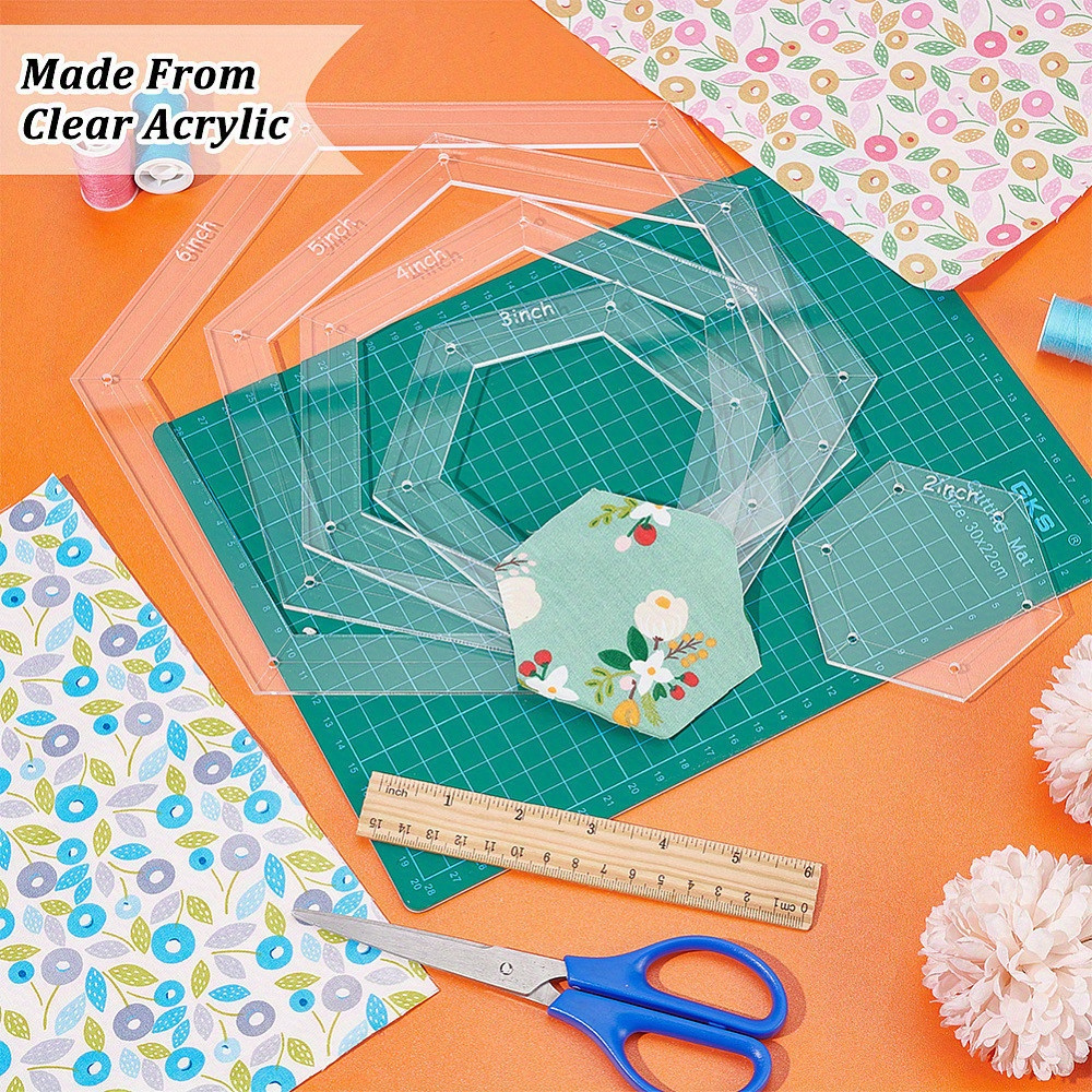5pcs Hexagon Quilting Template - Embroidery Service recensie en prijs