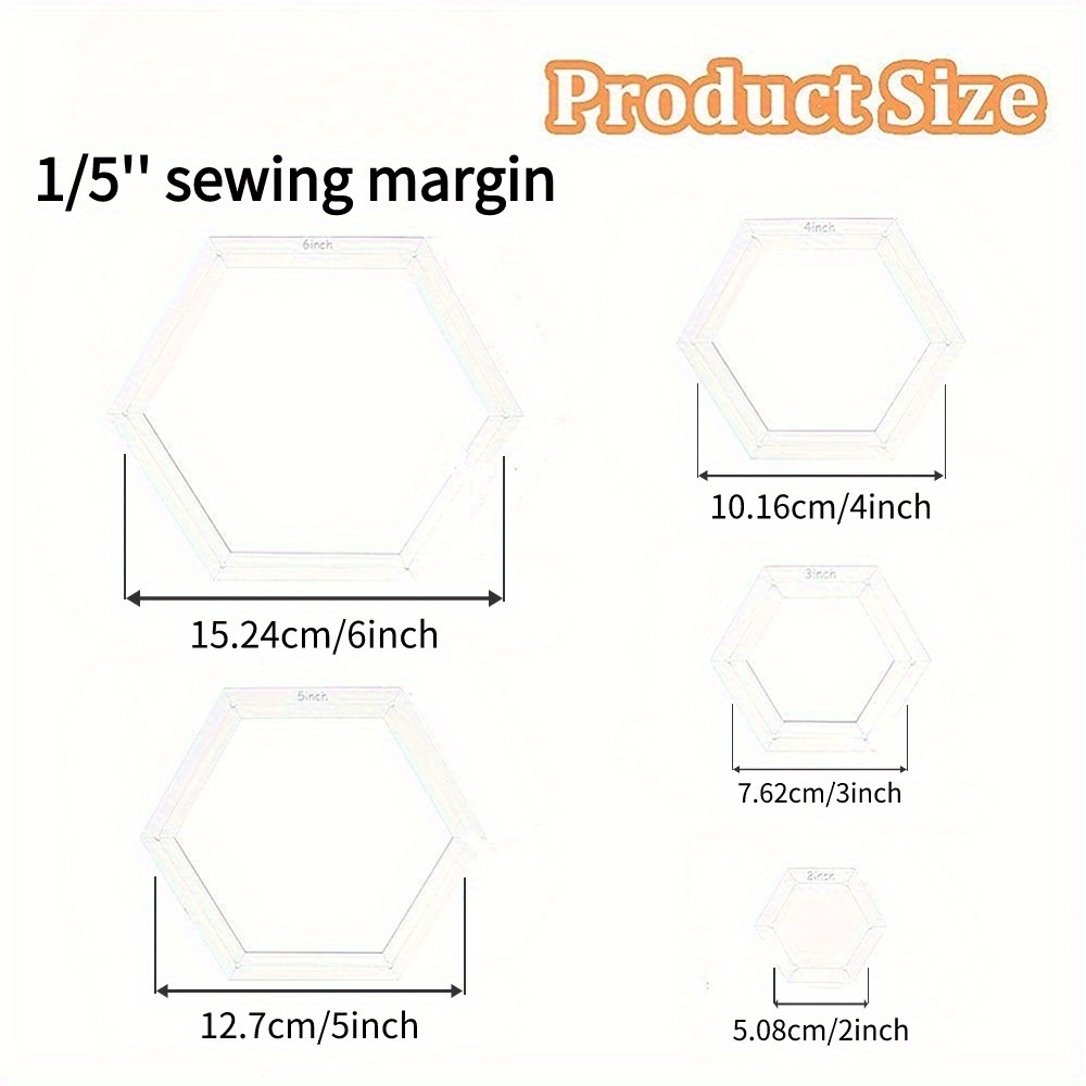 5pcs Hexagon Quilting Template - Embroidery Service recensie en prijs