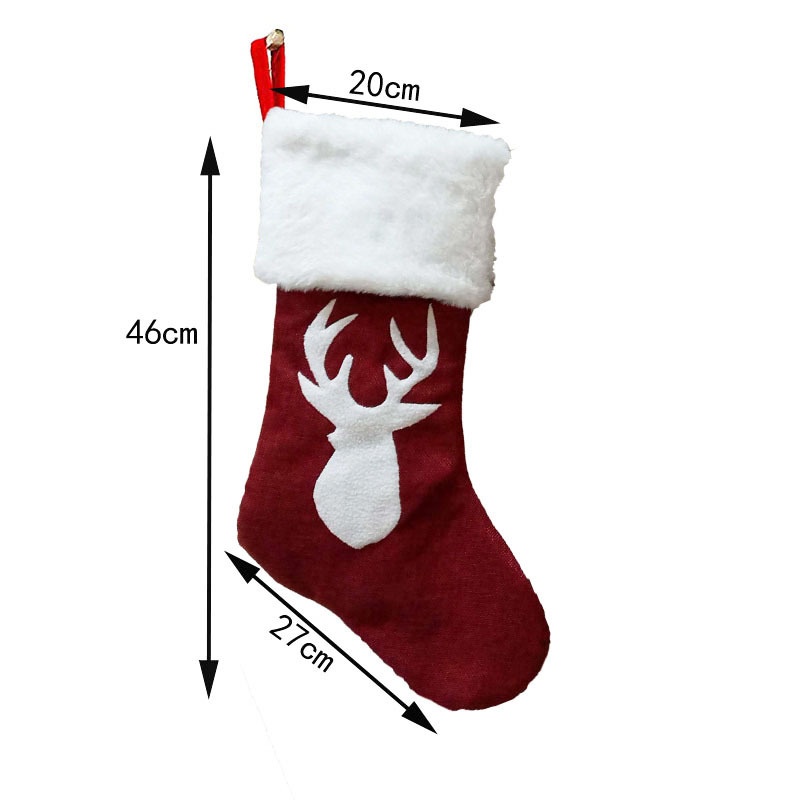 Red Santa Stocking Elk Snowfla - Embroidery Xmas Stocking recensie en prijs