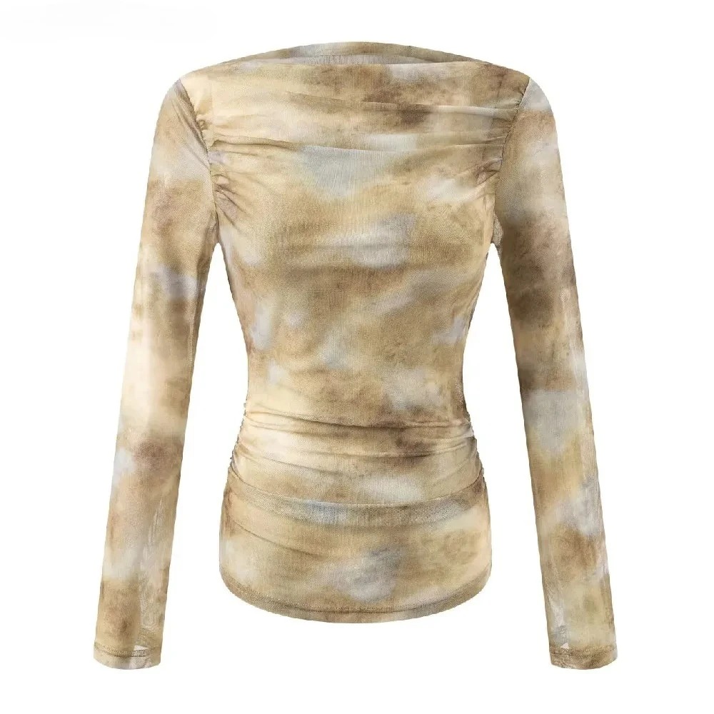 2025 Sexy Tie-Dye Print Ruched - Embroidery Fashion recensie en prijs