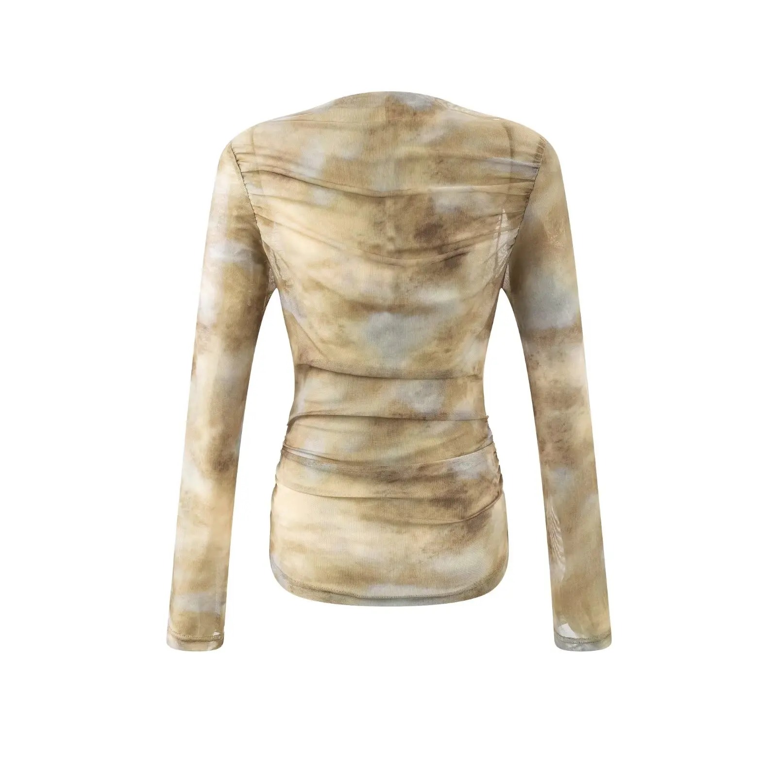 2025 Sexy Tie-Dye Print Ruched - Embroidery Fashion recensie en prijs