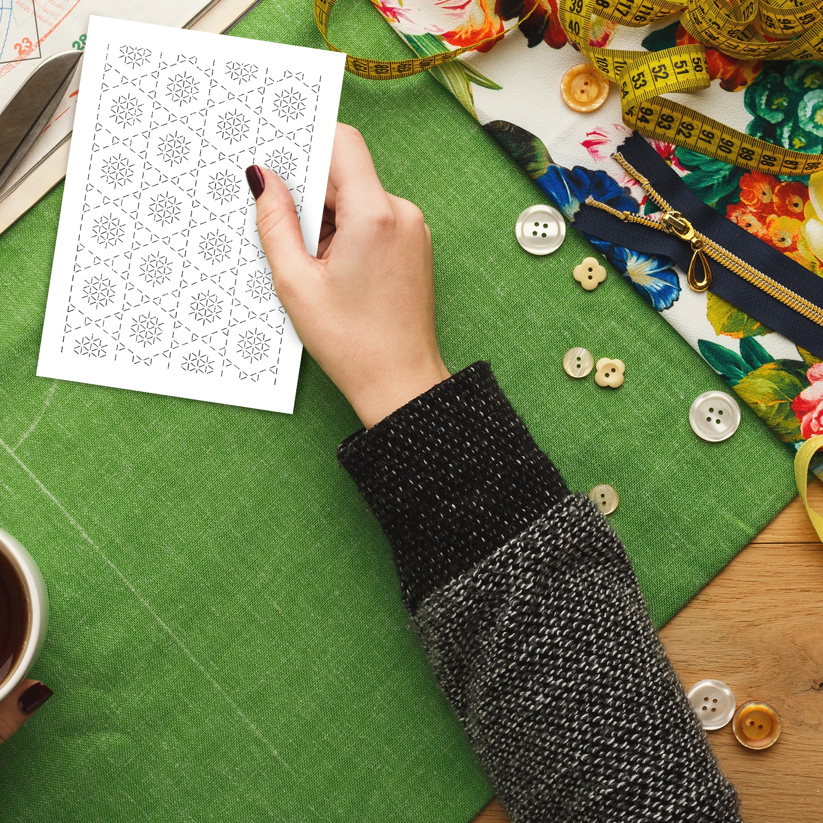 154pcs Sashiko Embroidery Patt - Embroidery Paper recensie en prijs