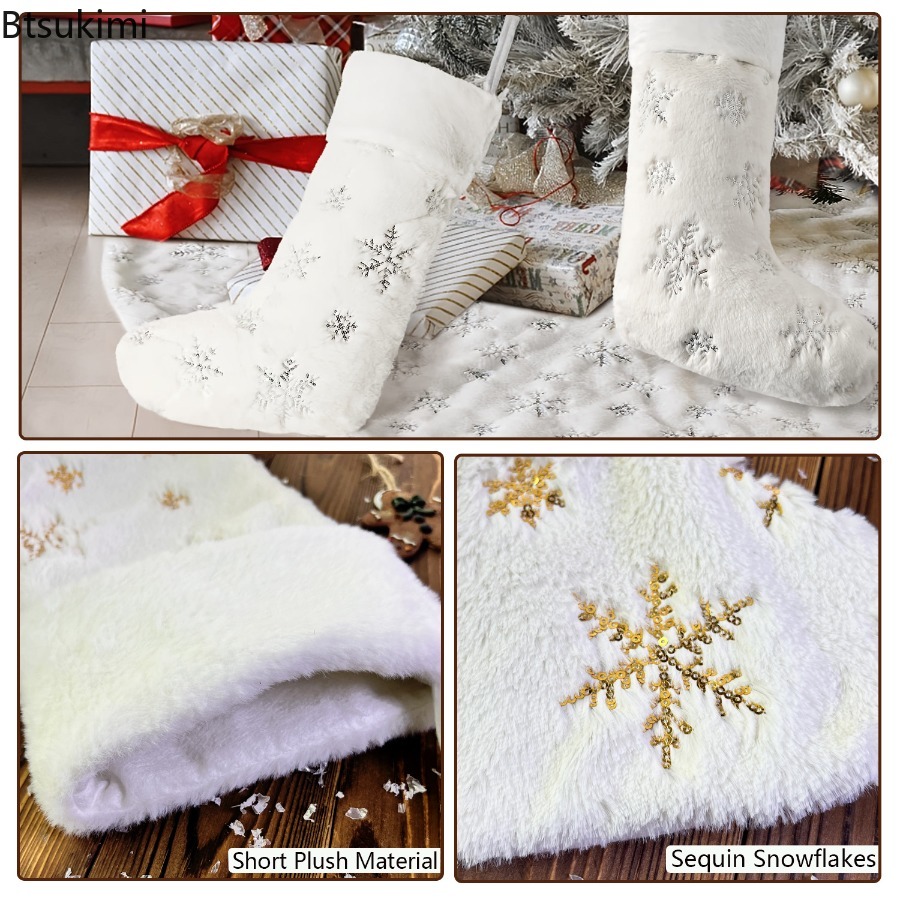 New 2026 White Plush Stamping  - Embroidery Xmas Stocking recensie en prijs