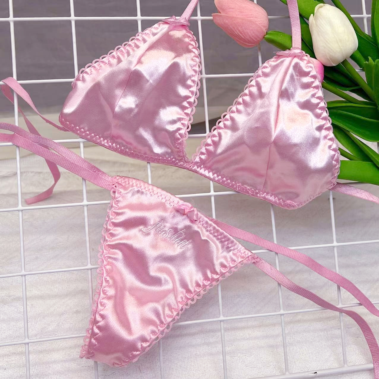 Custom Thongs Bra Sets Bikini  - Embroidery Underwear recensie en prijs