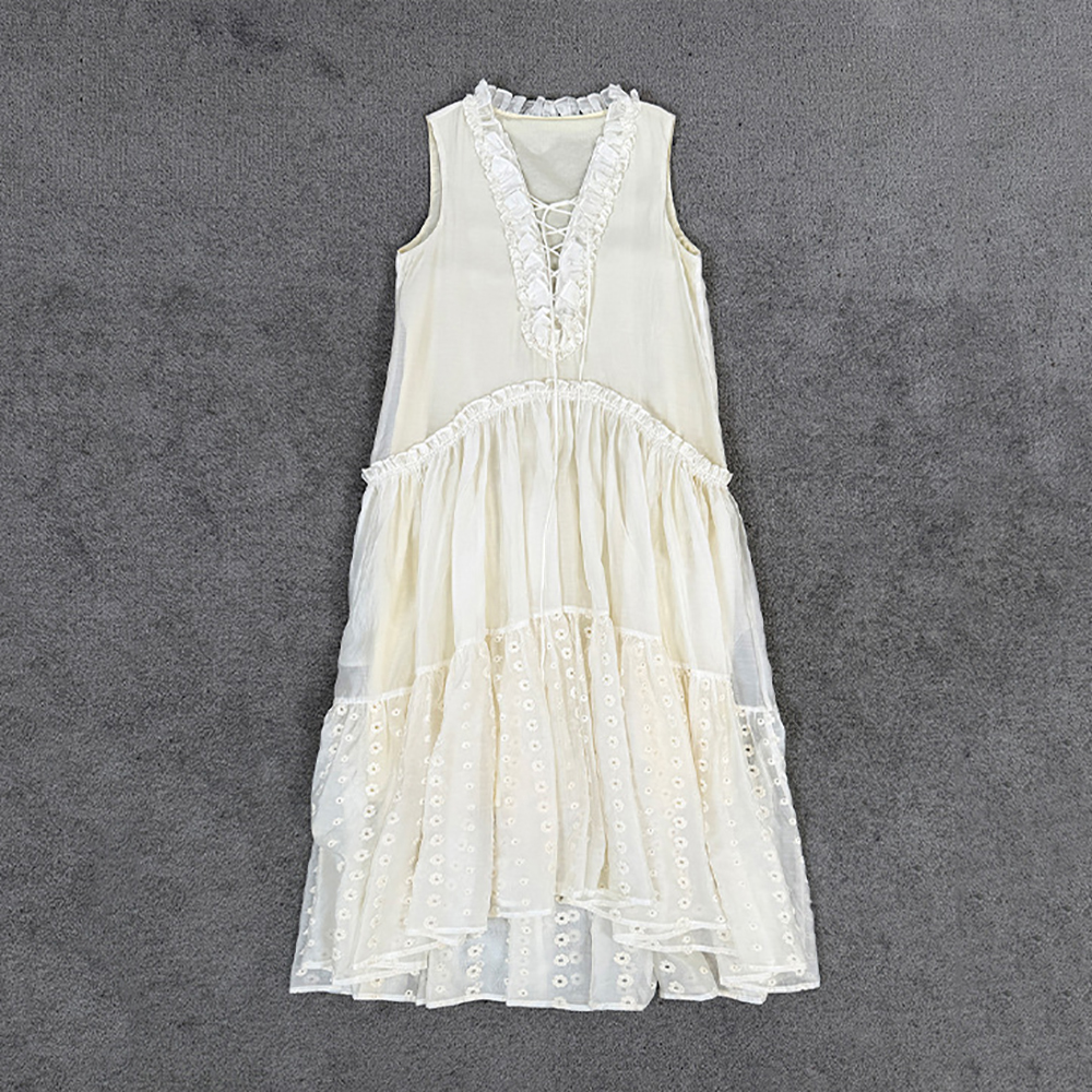 100% Cotton Women Sleeveless L - Embroidery Eyelet recensie en prijs