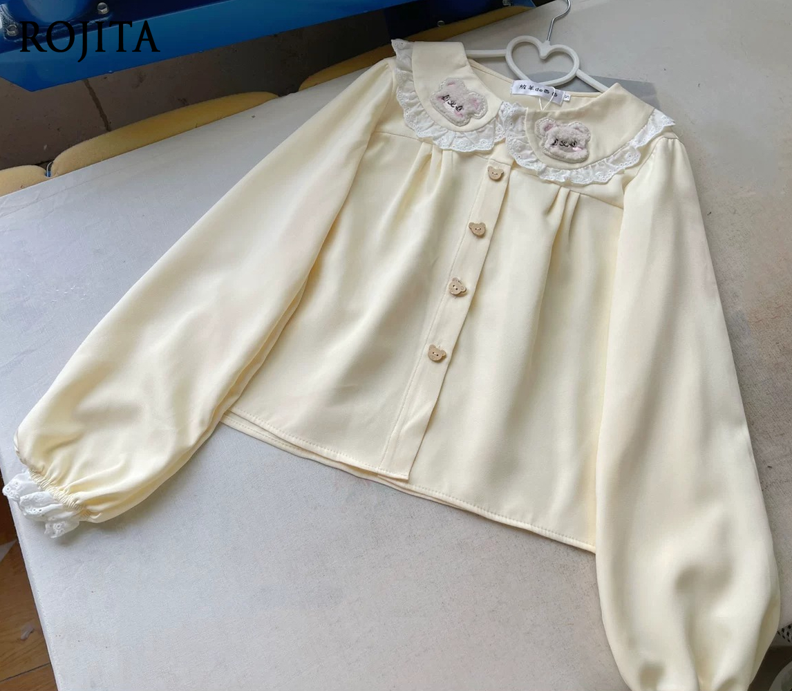 Lolita Blouse Cute Bear Embroi - Embroidery Yellow recensie en prijs
