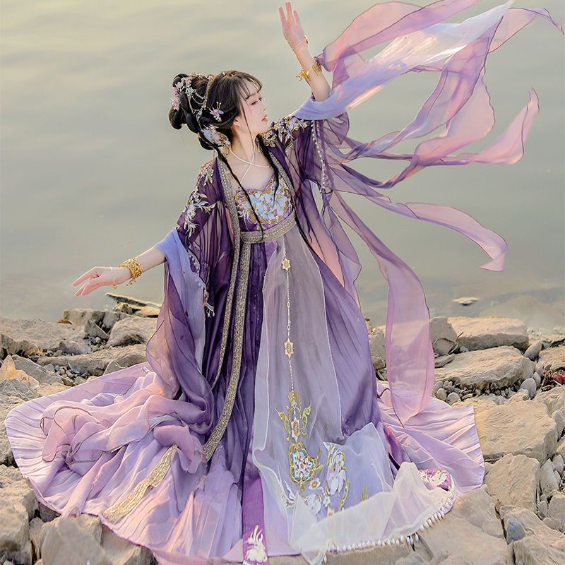 Chinese Hanfu Dress Women Trad - Embroidery Yellow recensie en prijs